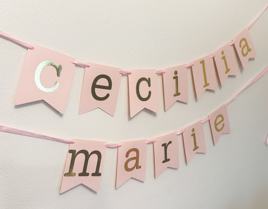 Pink + Gold Foil Banner