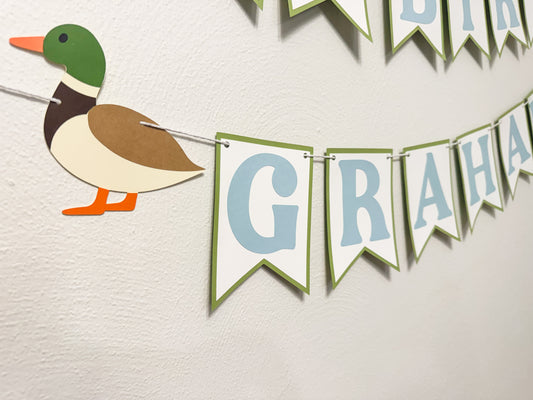 Lucky Duck Birthday Banner