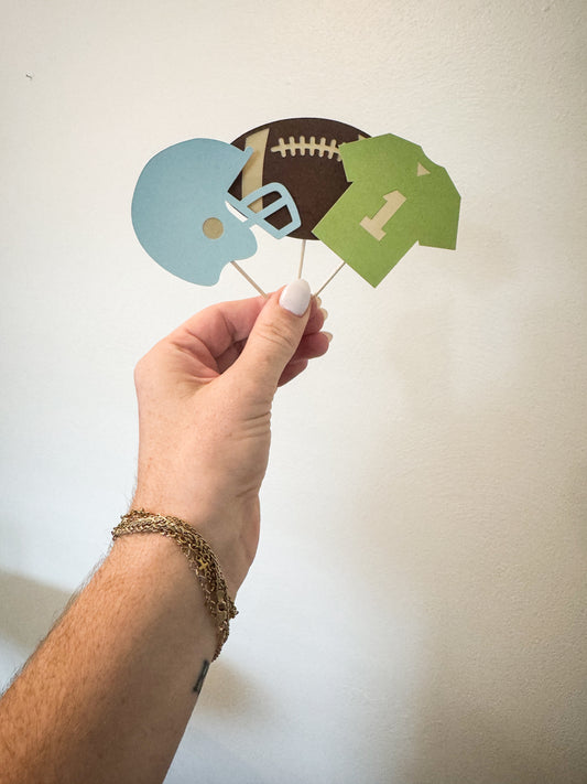 Football Cupcake Toppers (Set of 6)