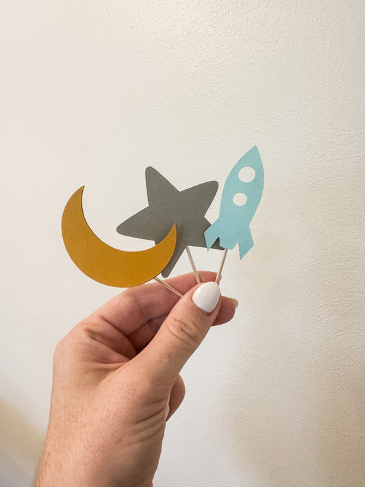 Outer Space Cake Toppers (Set of 6)