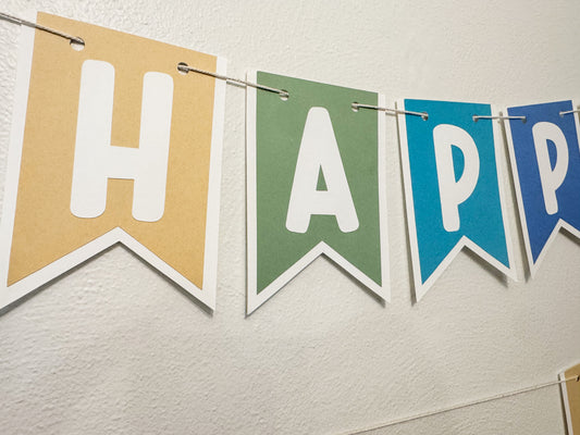 Classic Rainbow Happy Birthday Name Banner