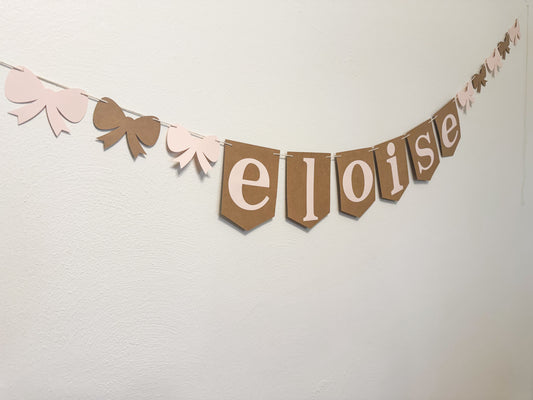 Tied With Love Baby Name Garland