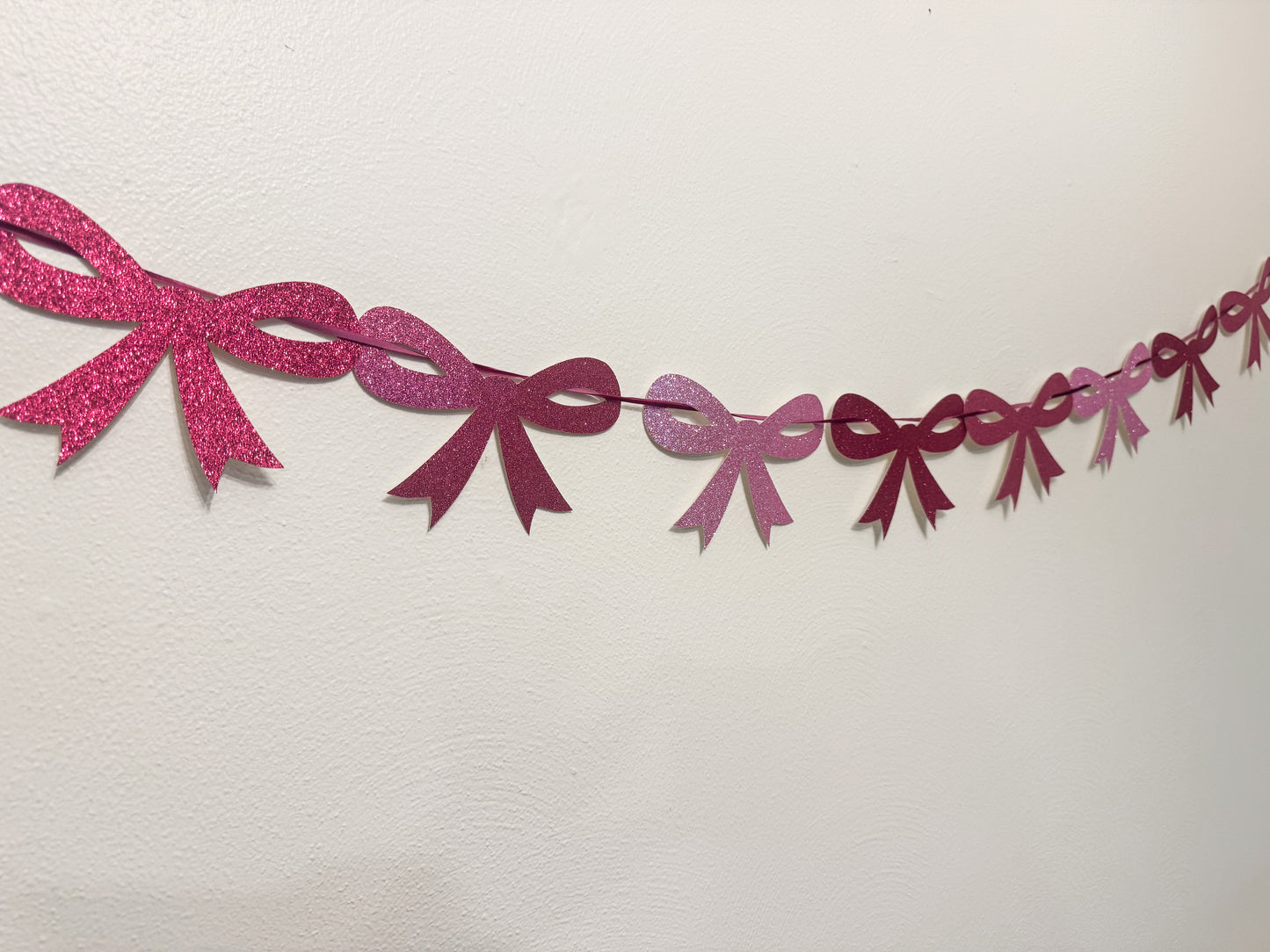 Pink Bows Glitter Banner
