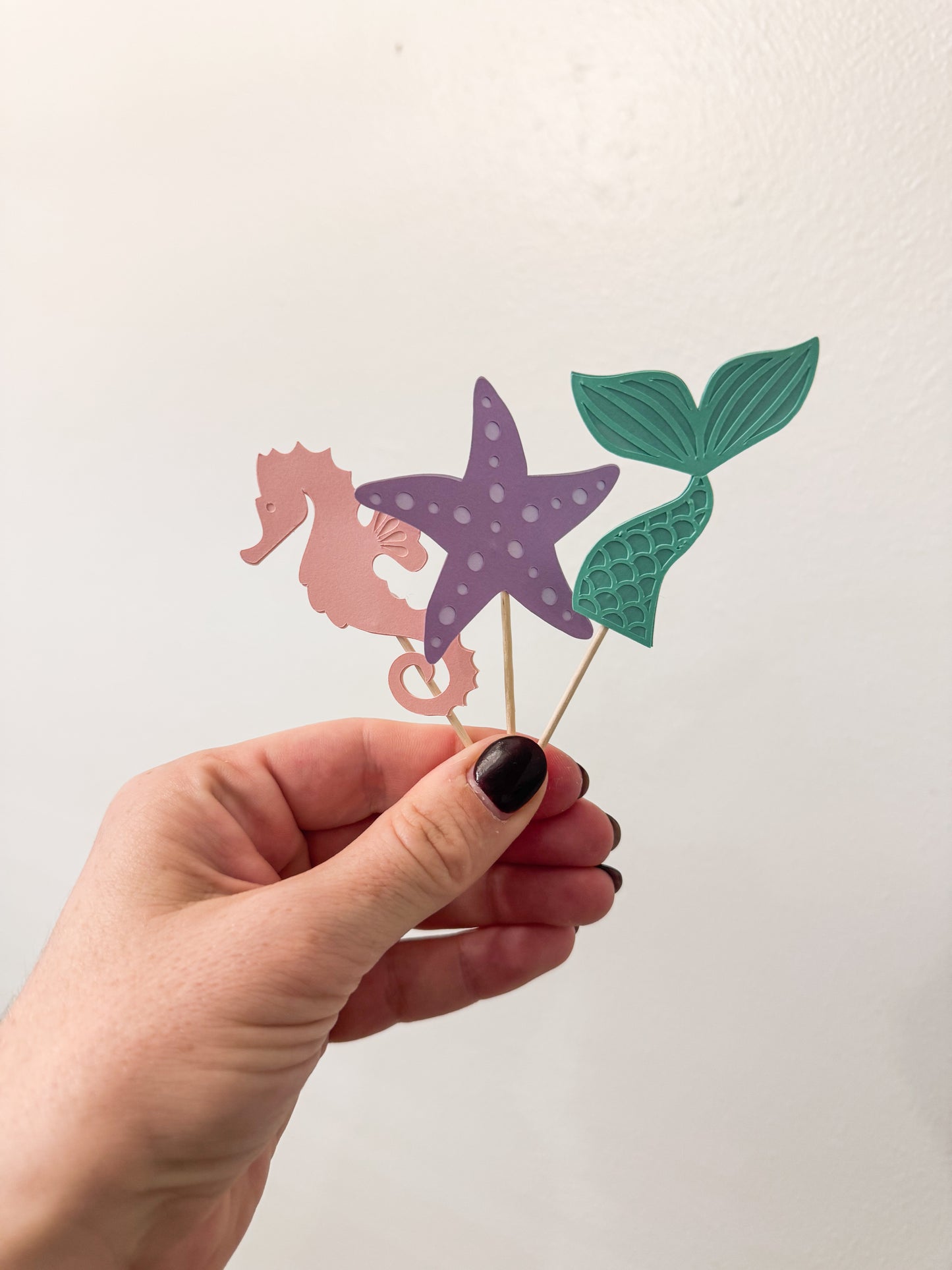 Mermaid Cupcake Toppers (Set of 6)