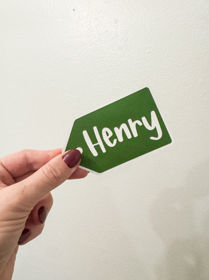 Custom Holiday "Name" Gift Tag (Set of 5)