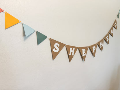 Earthy Rainbow Name Banner