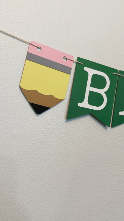 Green Back to School Banner